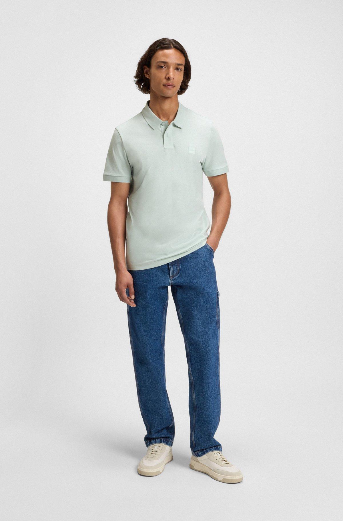 Extra-slim-fit stretch-cotton shirt with logo tape Product Image