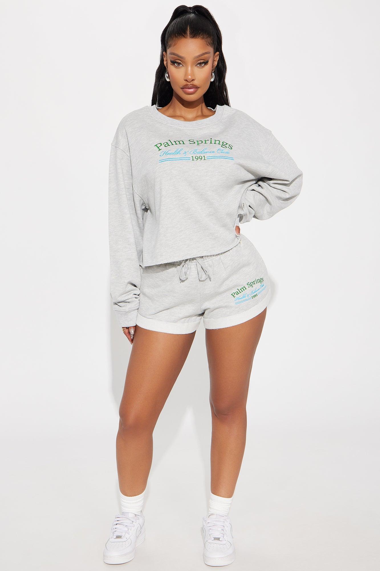 Palm Springs Health Club Sweatshirt - Heather Grey Product Image