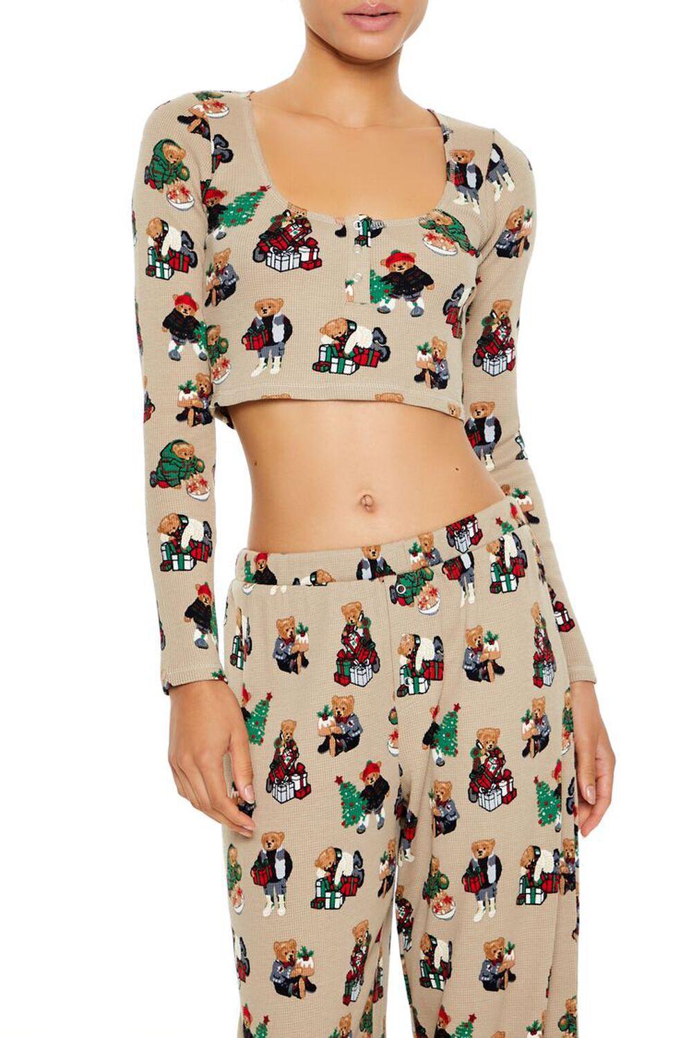 Christmas Teddy Bear Pajama Top | Forever 21 Product Image