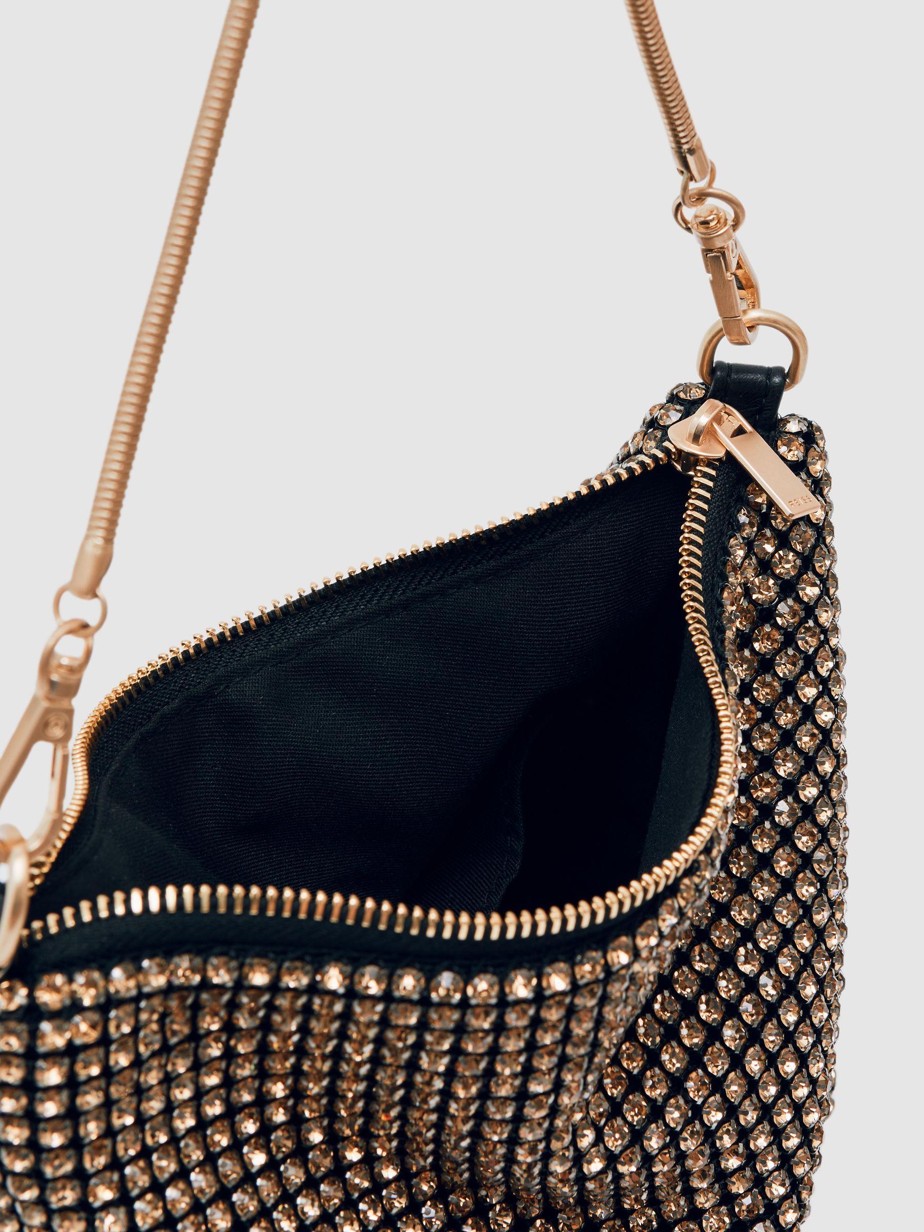 Crystal Bracelet Pouch Bag in Gold Product Image