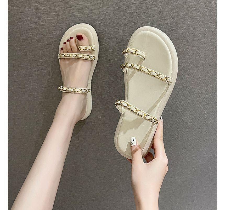 Chain Toe Loop Slide Sandals Product Image