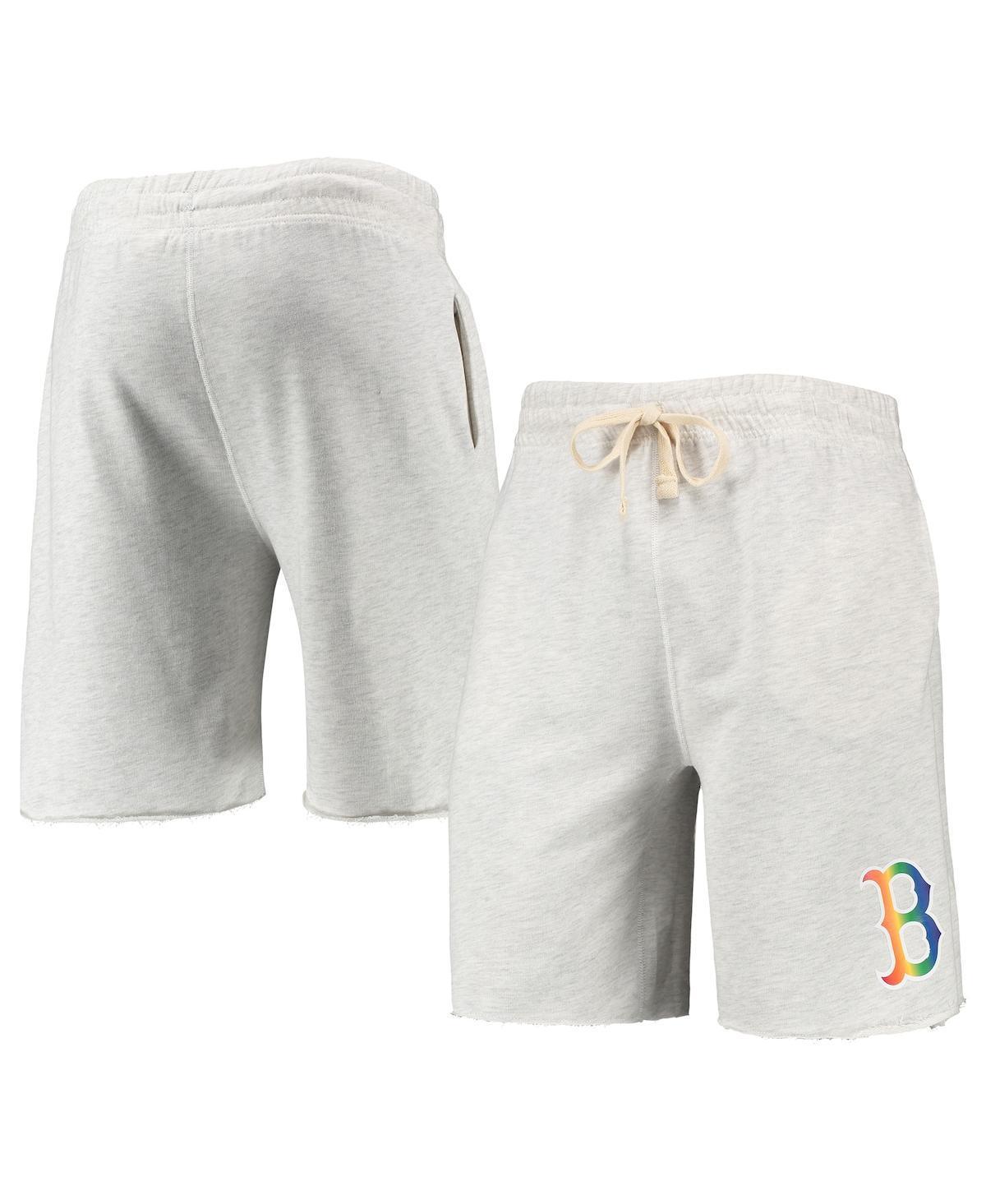 Men's Concepts Sport Oatmeal Boston Red Sox Mainstream Logo Terry Tri-Blend Shorts, Size: XL, Team Product Image