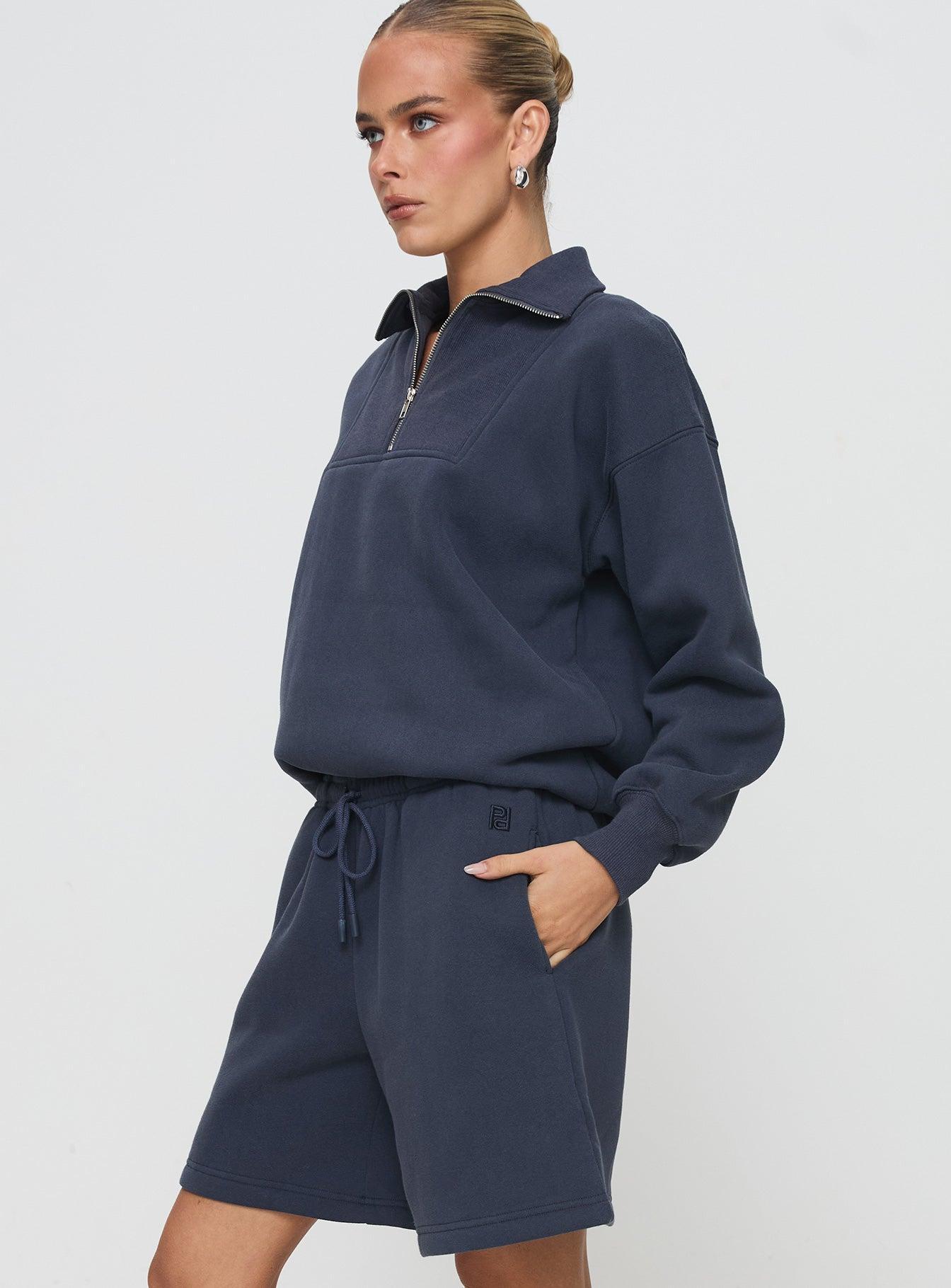 Dream Fleece Longline Shorts Navy Product Image