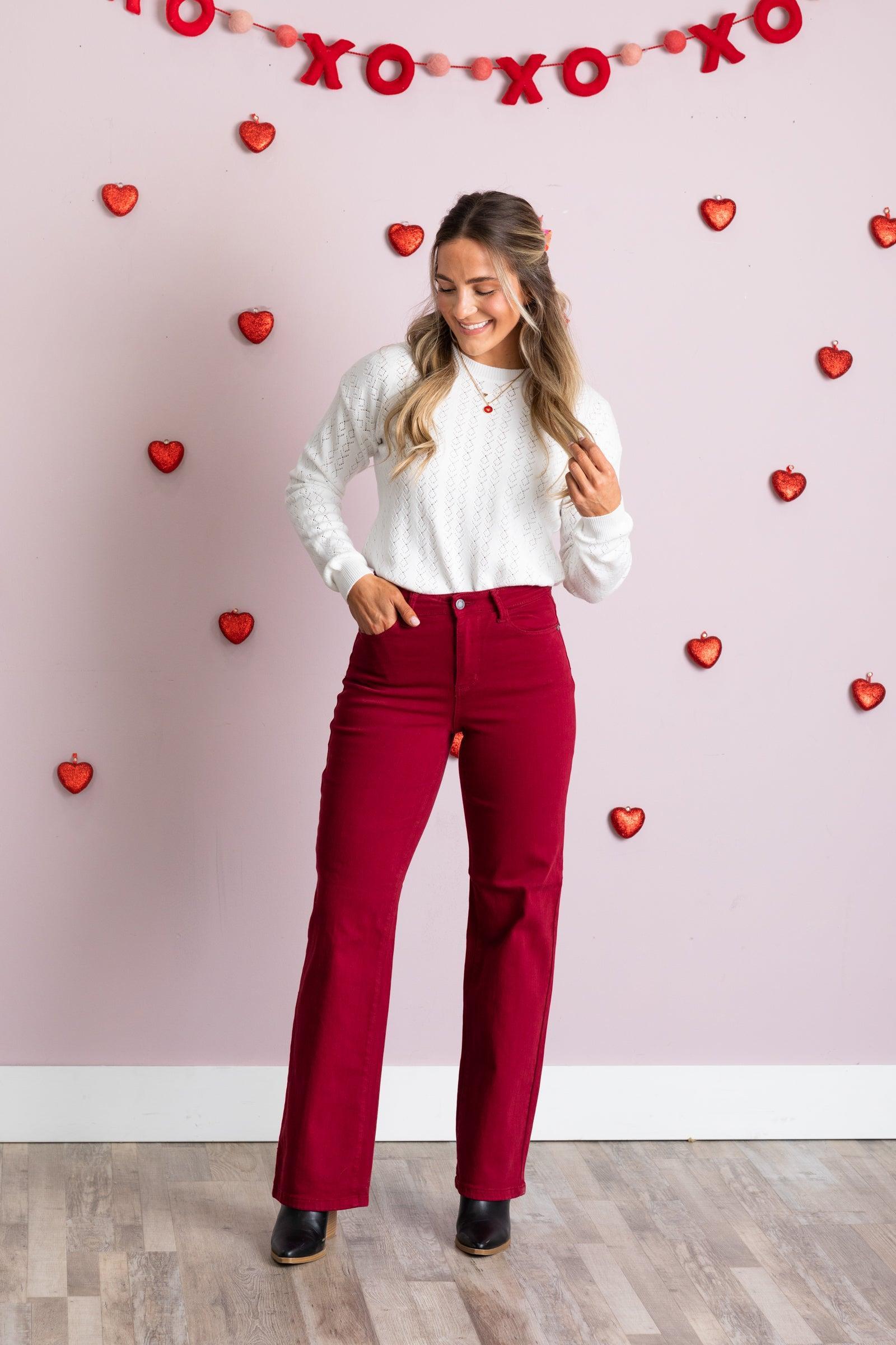 Judy Blue Scarlet Dyed Heart Back Pockets Jean Product Image