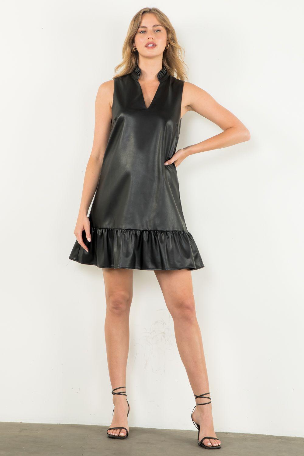 Hudson Sleeveless Leather Dress Product Image