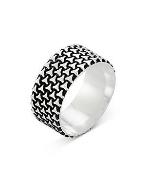 Menster Sterling Silver Oxidized Band Ring, Mens Black Product Image