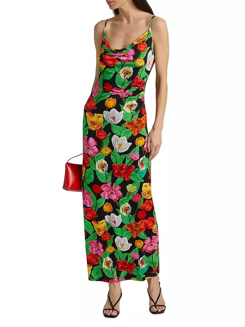 Tulip Rosette Cowlneck Cocktail Dress Product Image