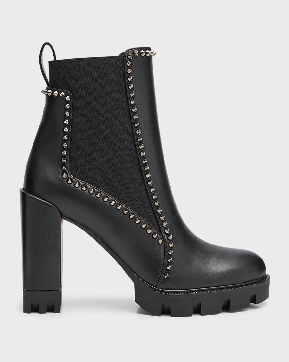 Spike Leather Chelsea Red Sole Booties Product Image