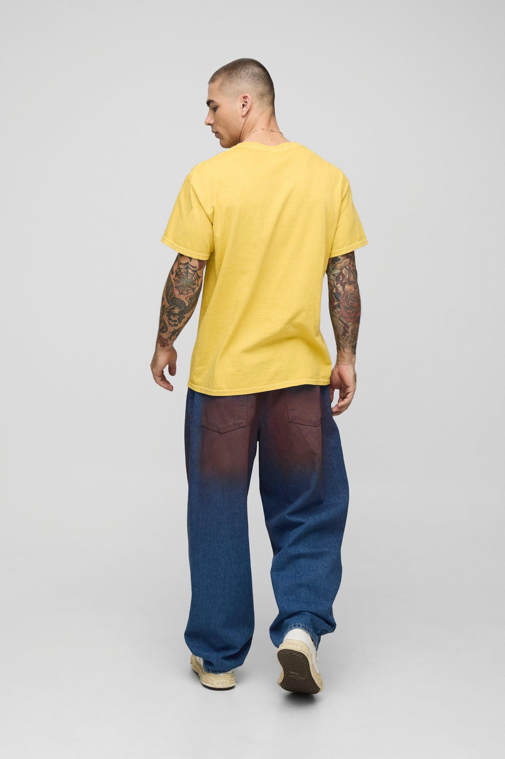 Balloon Fit Ripped Knee Red Tinted Jeans | boohooMAN USA Product Image