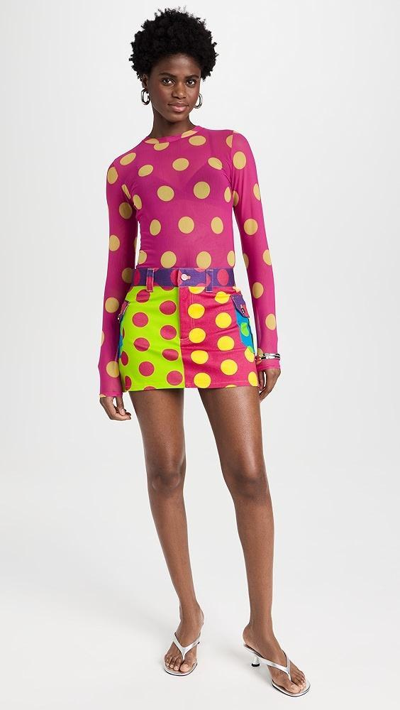 BruceGlen High Waist Dot Cargo Mini Skirt | Shopbop Product Image