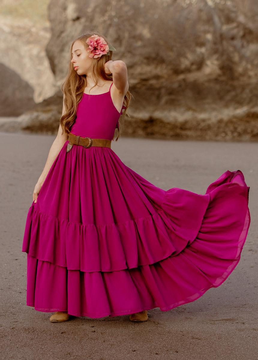 Catrin Dress in Berry Girls Product Image