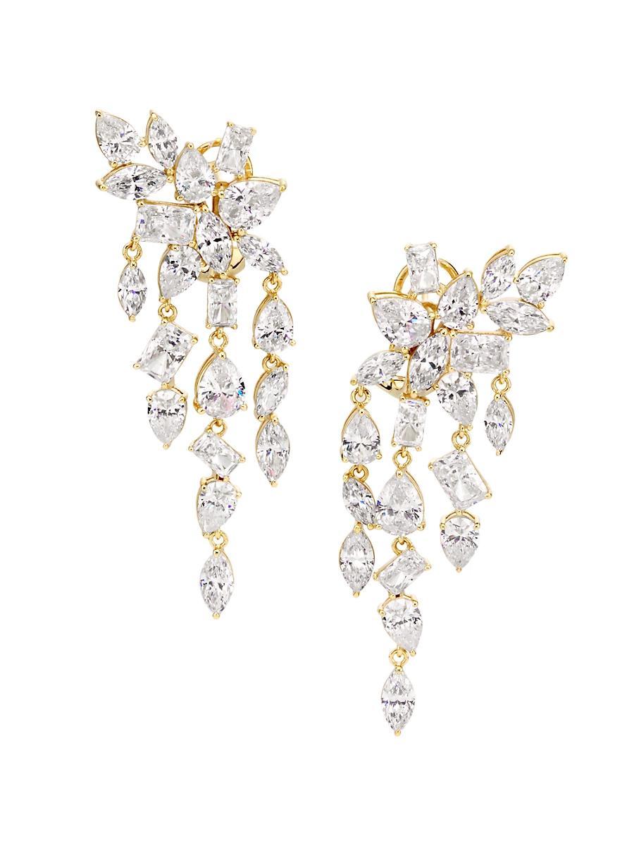 Womens Galore 18K Gold-Plated & Cubic Zirconia Chandelier Earrings Product Image