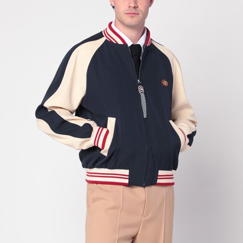 VALENTINO La Chat De La Maison Wool Bomber Jacket In Black Product Image