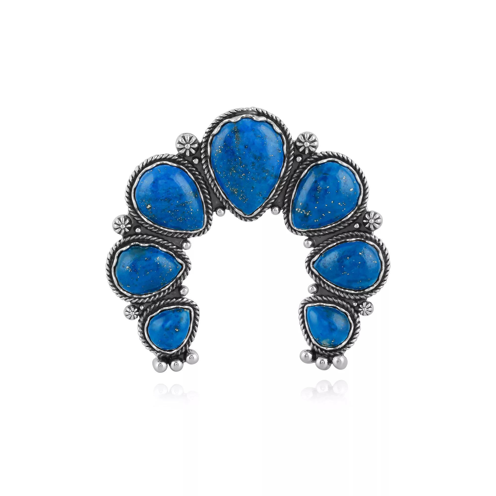 Southwest Spirit Sterling Silver and Denim Lapis Naja Pendant, Womens, Blue Lapis Product Image