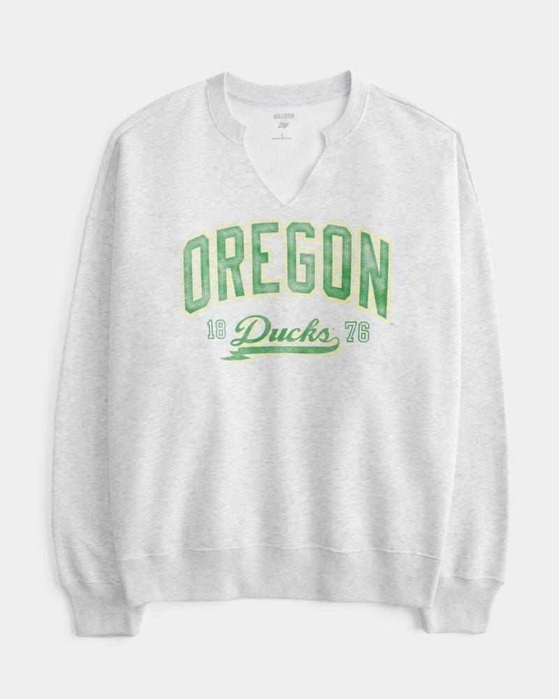 Oversized University of Texas Graphic Notch-Neck Sweatshirt Product Image