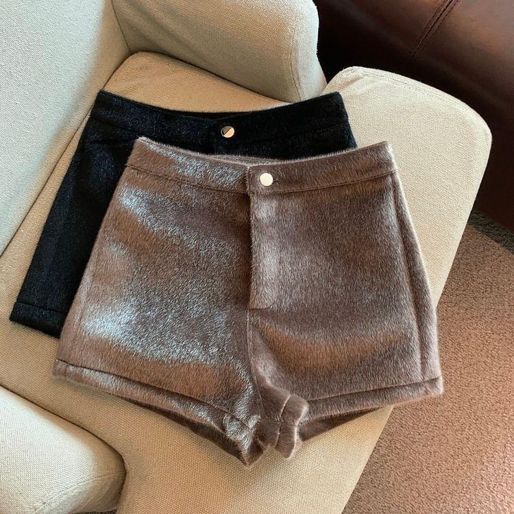 High Waist Plain Hot Pants Product Image