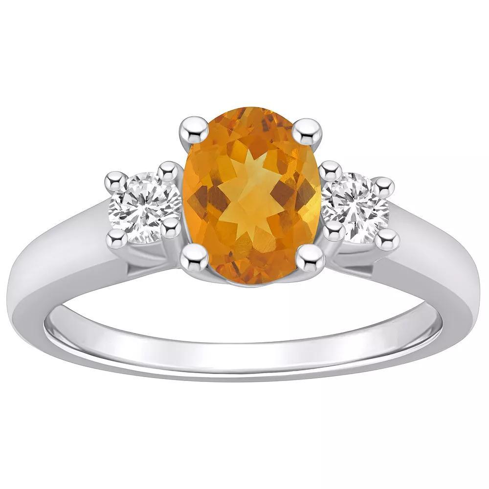 Alyson Layne 14k White Gold Oval Cut Peridot & 1/4 Carat T.W. Diamond Ring, Women's, Size: 5, Green Product Image