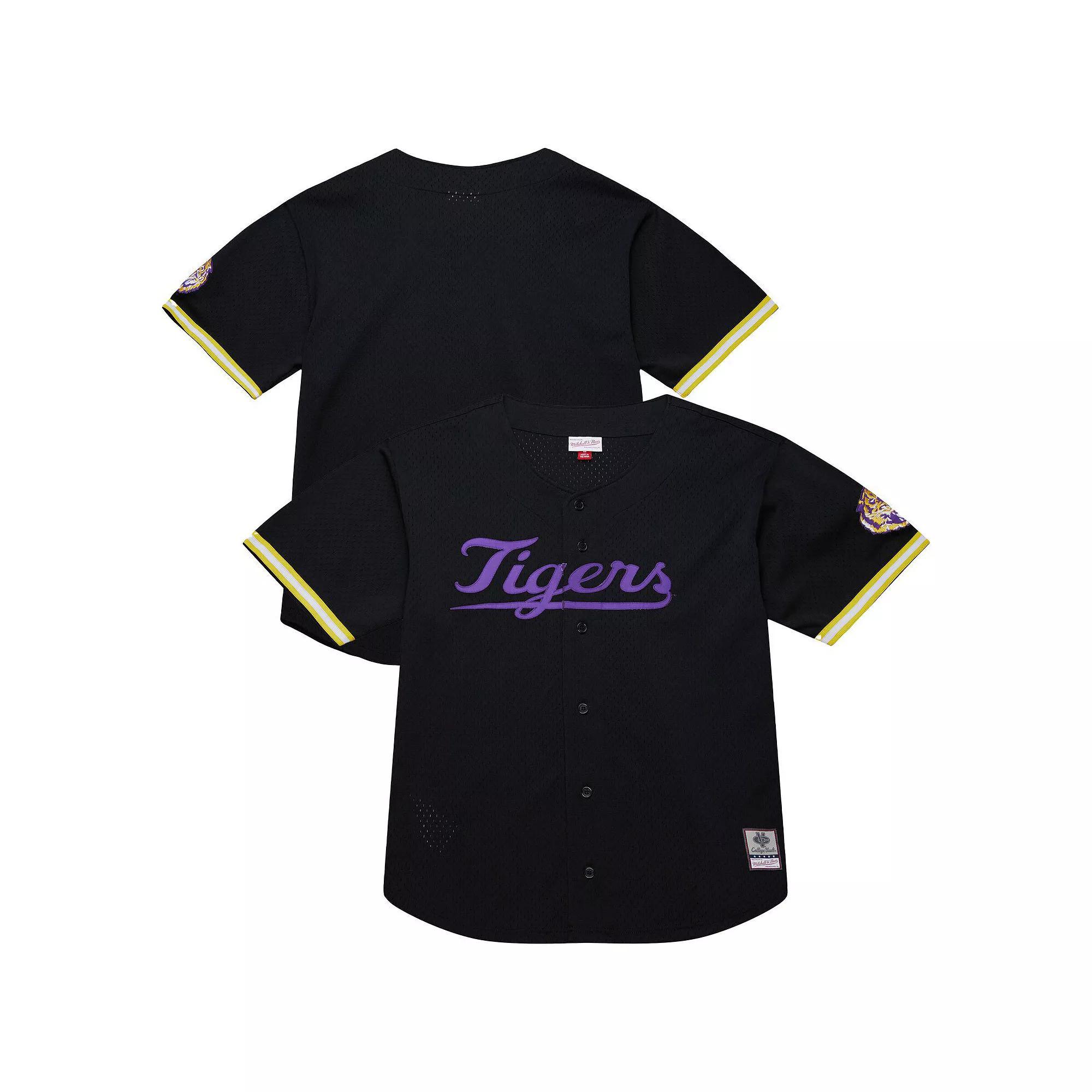 Men's Mitchell & Ness Black LSU Tigers On The Clock Full-Button Fashion Jersey, Size: Medium Product Image