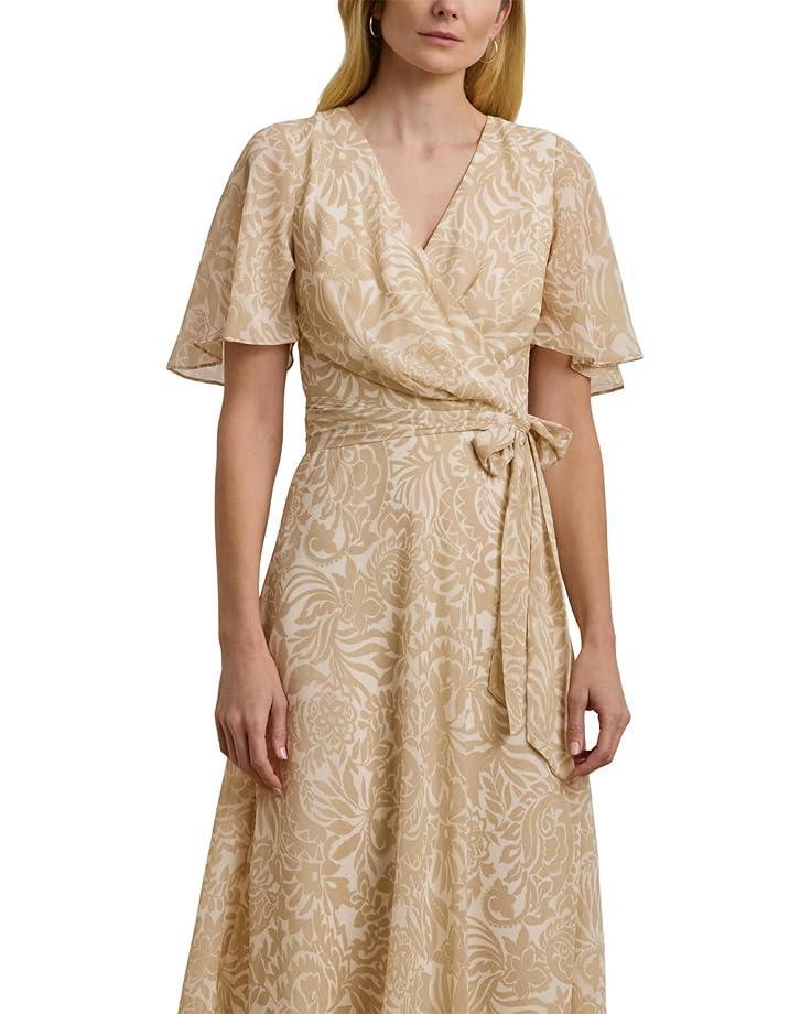 Women's Lauren Ralph Lauren Floral Belted Crinkle Georgette Dress Product Image