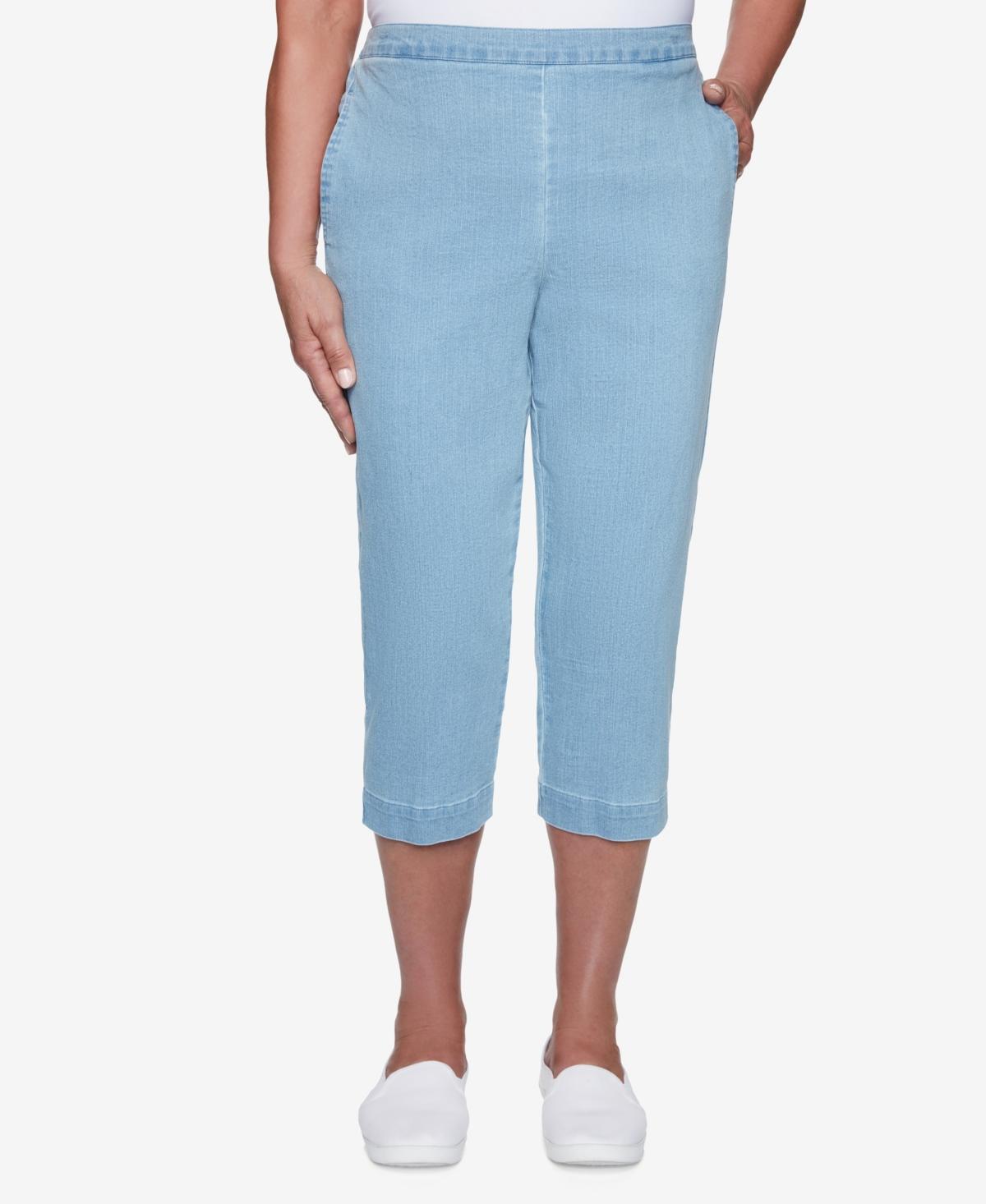 Women's Alfred Dunner Denim Capri Pants, Size: 14, White Product Image