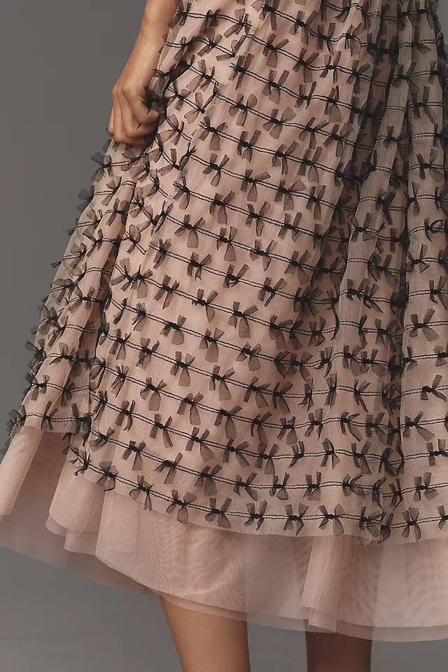 Maeve All-Over Bow Tulle Midi Skirt Product Image