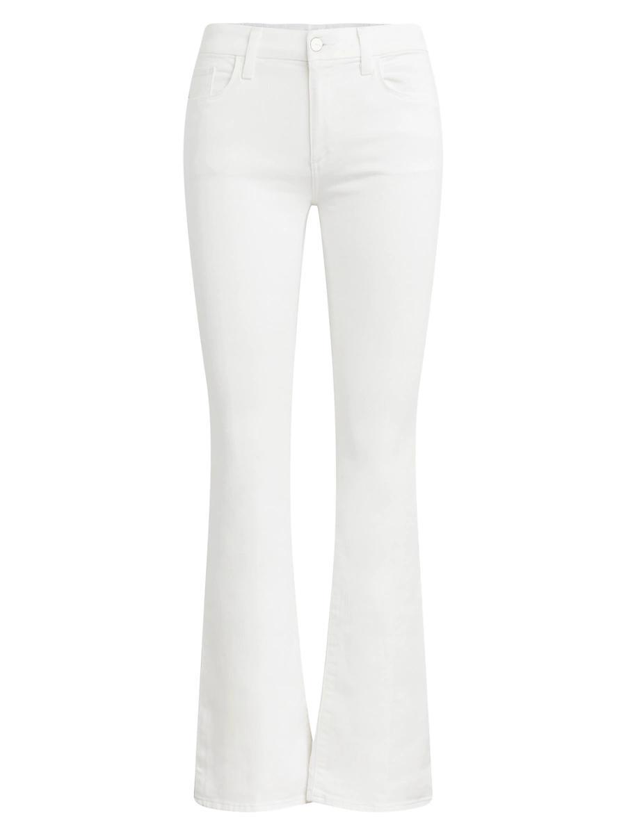 Joes Jeans The Provocateur Petite Mid Rise Bootcut Jeans in White Product Image