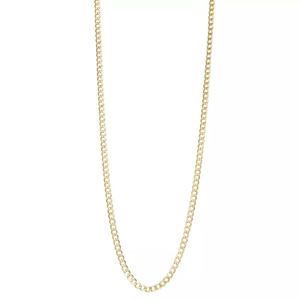 Jordan Blue 14k Gold 3.5 mm Curb Chain Necklace, Womens Product Image