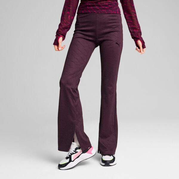 PUMA DARE TO Women's Textured Leggings in Midnight Plum/Aop Product Image