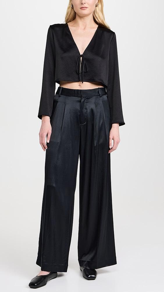 Madewell Super Wide Harlow Pants Stretch Satin | Shopbop Product Image
