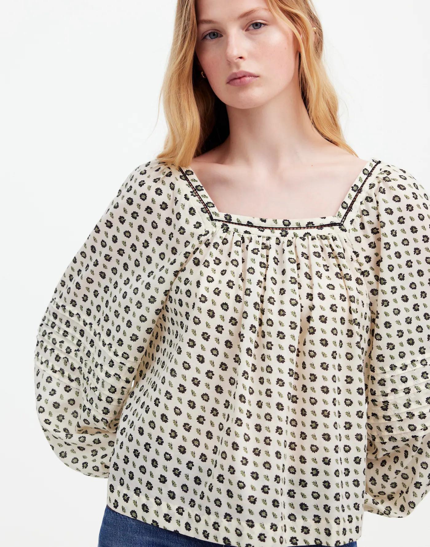 Square-Neck Long-Sleeve Top Product Image