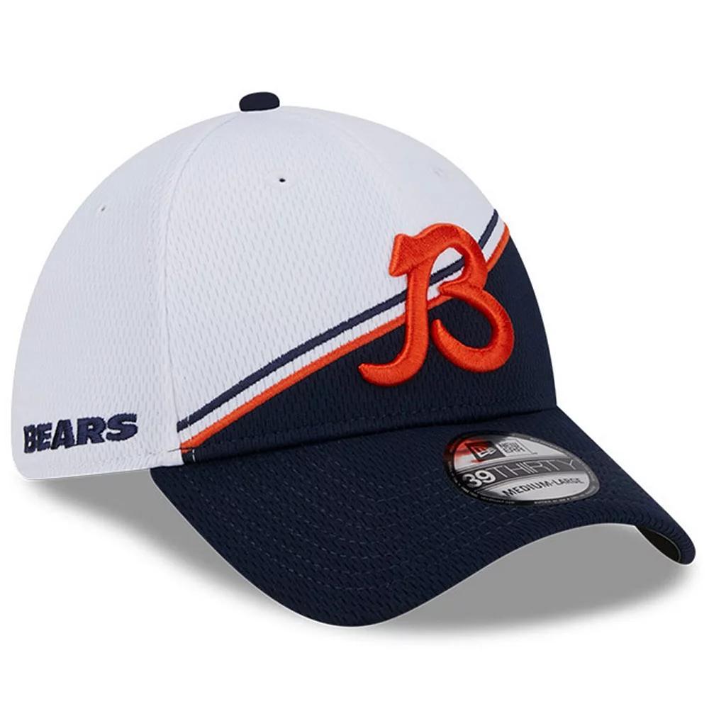 Men's New Era  White/Navy Chicago Bears 2023 Sideline 39THIRTY Flex Hat, Size: Medium/Large Product Image