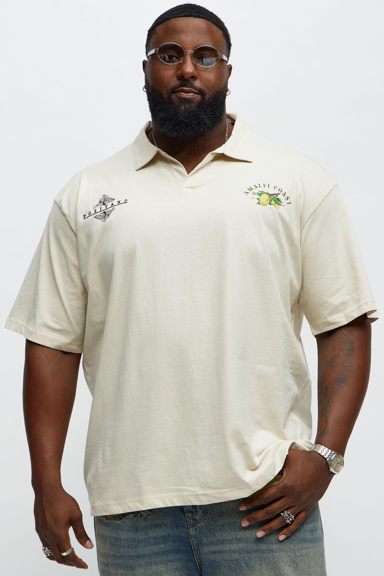 Amalfi Coast Johnny Collar Polo - Off White Product Image