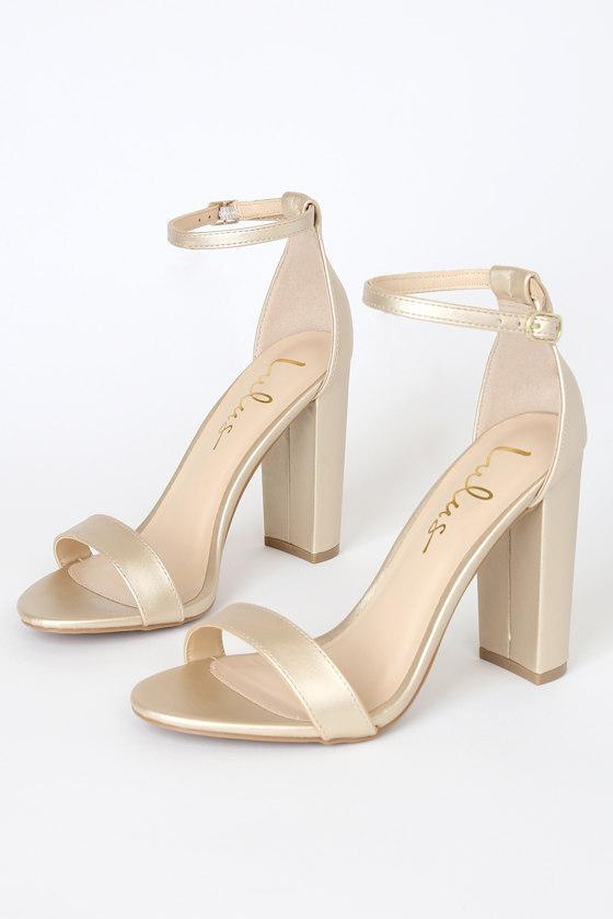 Taylor Gold Ankle Strap Heels Product Image