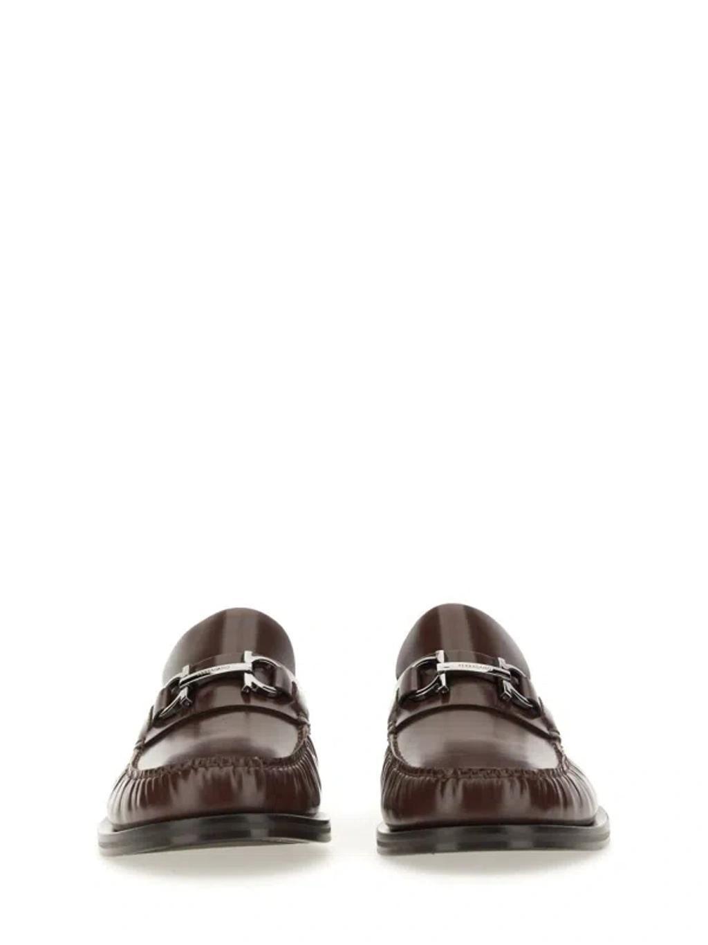 FERRAGAMO Men Moccasin Gancini In Brown Product Image