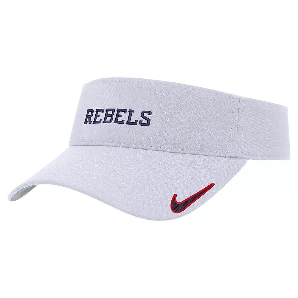 Men's Nike White Ole Miss Rebels 2024 Sideline Ace Performance Adjustable Visor Product Image