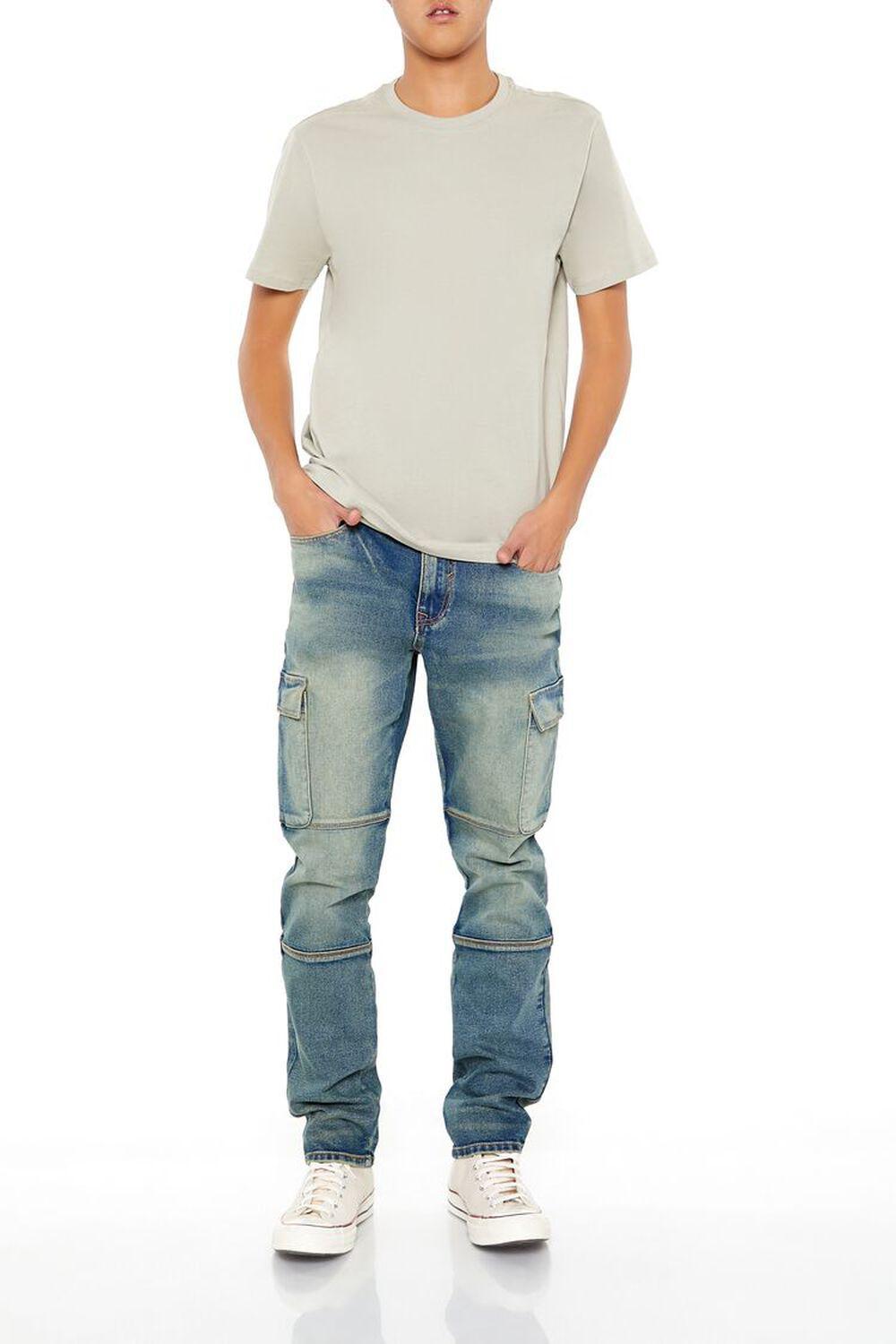 Mid-Rise Slim-Fit Cargo Jeans | Forever 21 Product Image