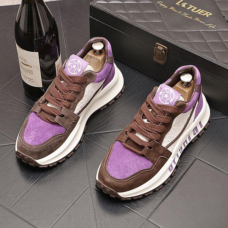 Lettering Lace-Up Sneakers Product Image