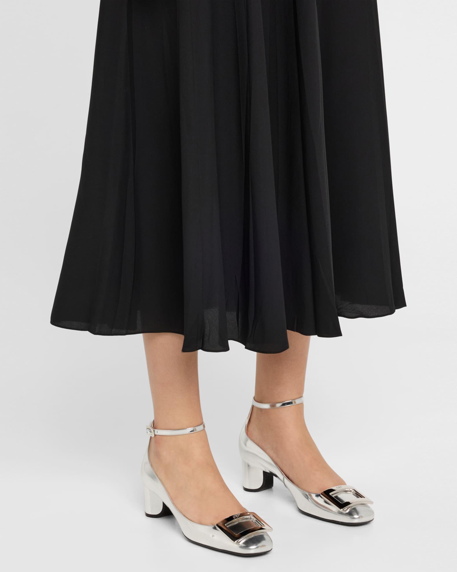 Roundy Metallic Ankle-Strap Pumps Product Image