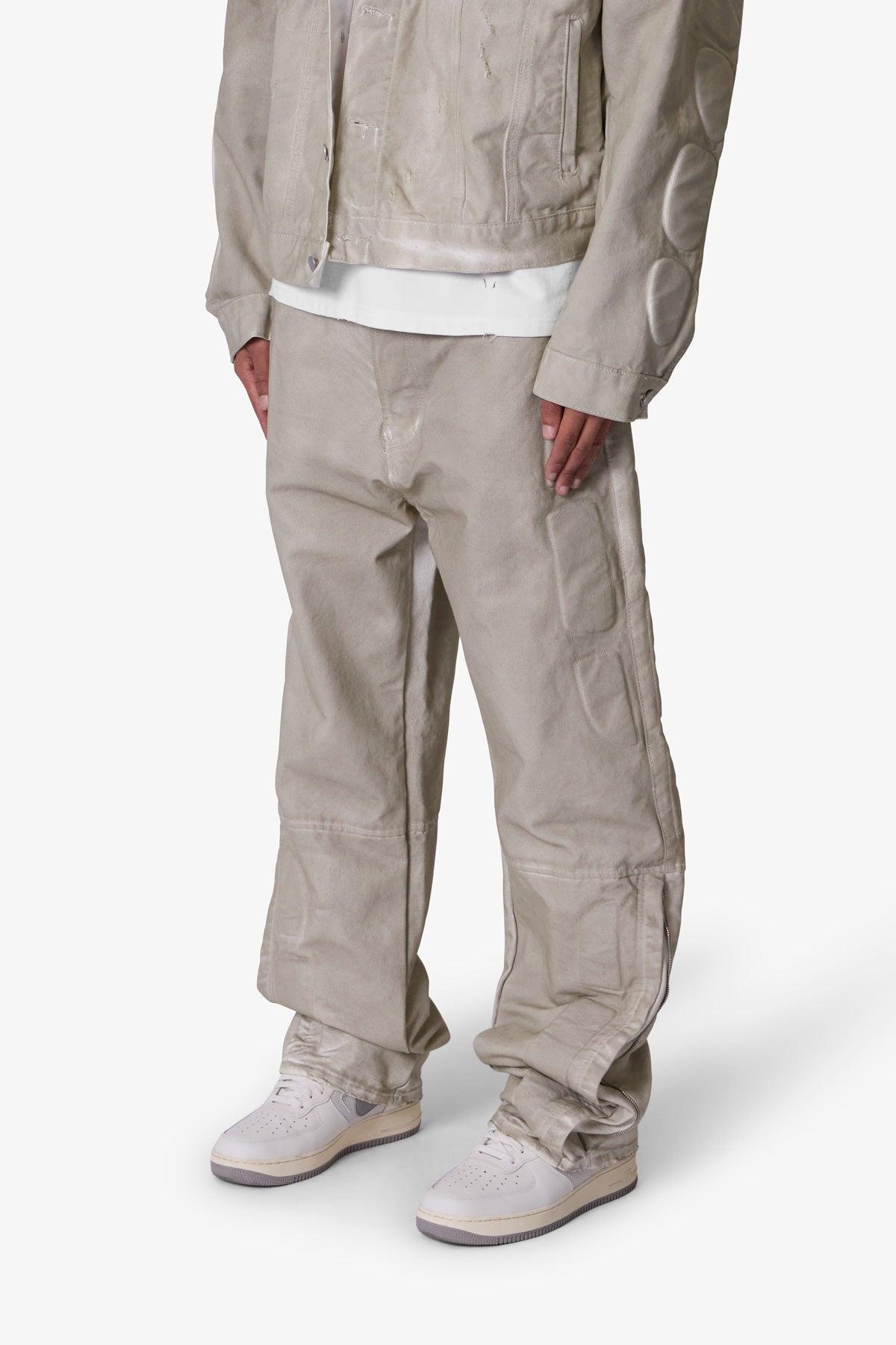Ultra Baggy Moto Denim - Off White Product Image
