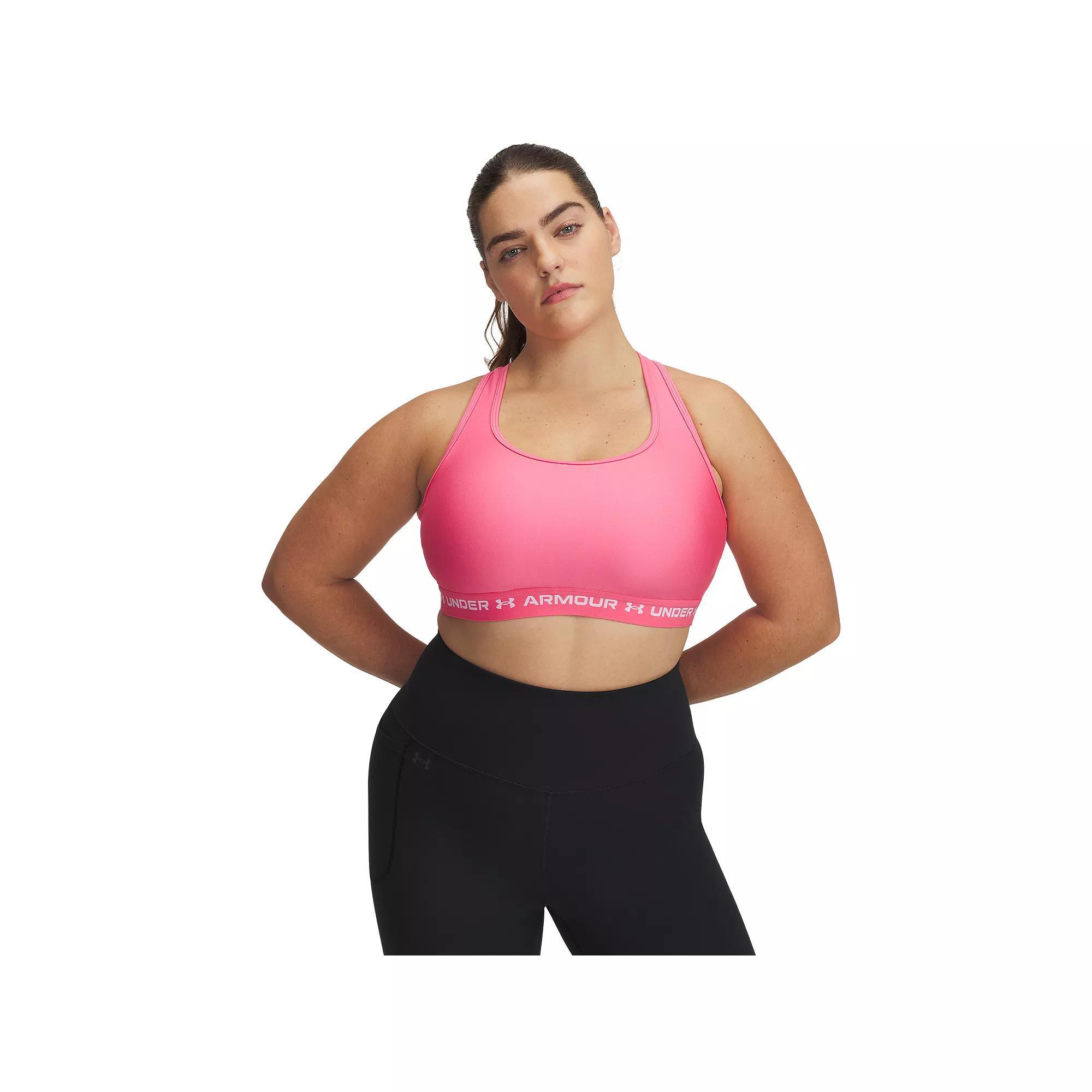 Plus Size Under Armour Crossback 2.0 Medium-Impact Sports Bra, Women's, Size: 1XL, Super Pink Product Image