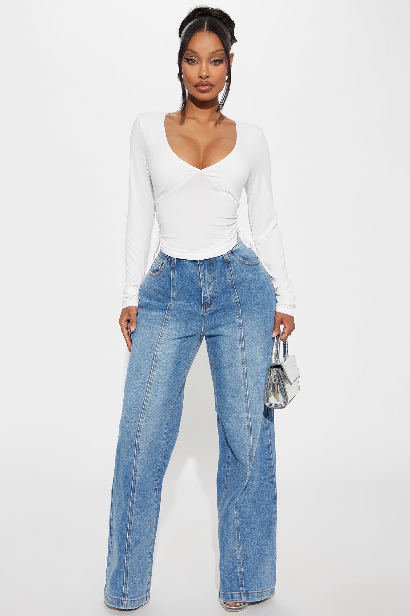 Nayeli Long Sleeve Top - White Product Image
