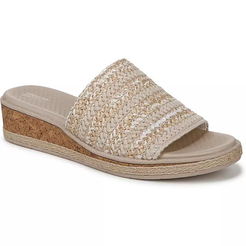 LifeStride Breezy Women's Slide Sandals, Size: 8, White Raffia Product Image