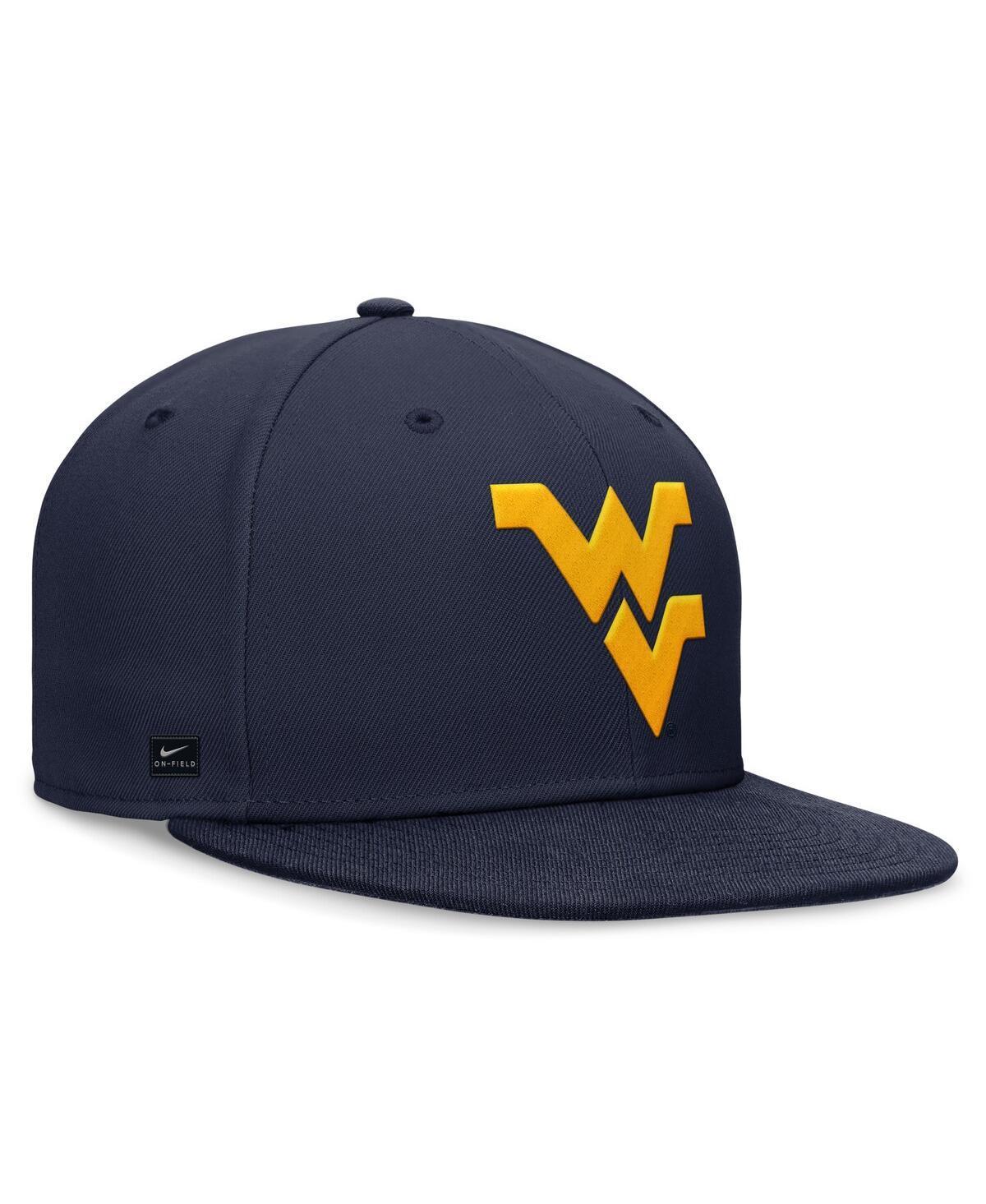Men's Nike Navy West Virginia Mountaineers On-Field Pro Fitted Hat, Size: 7 1/2, Blue Product Image