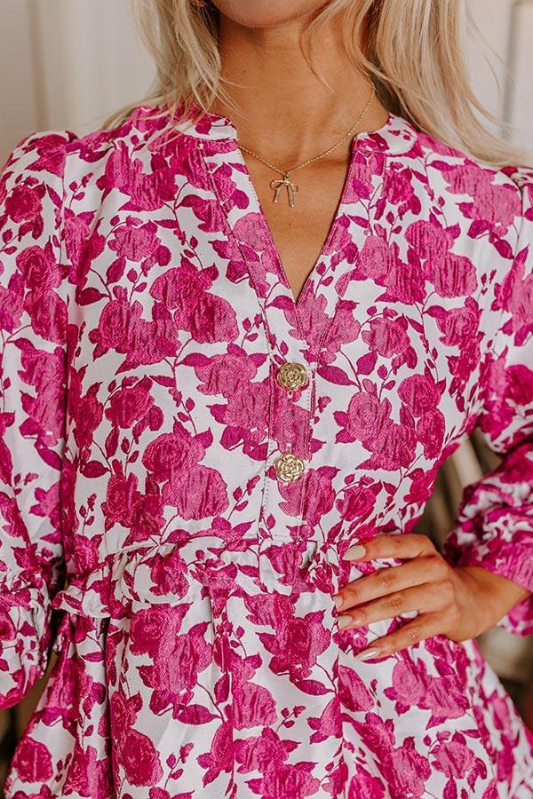 The Final Rose Jacquard Mini Dress in Pink Product Image