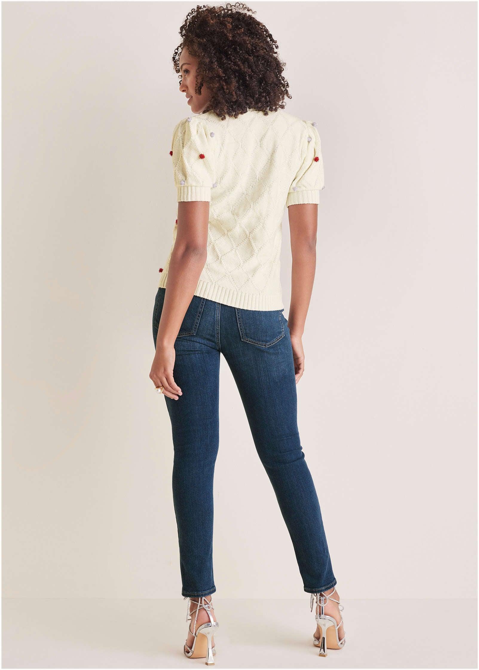 Pom Pom Sweater - White Multi Product Image