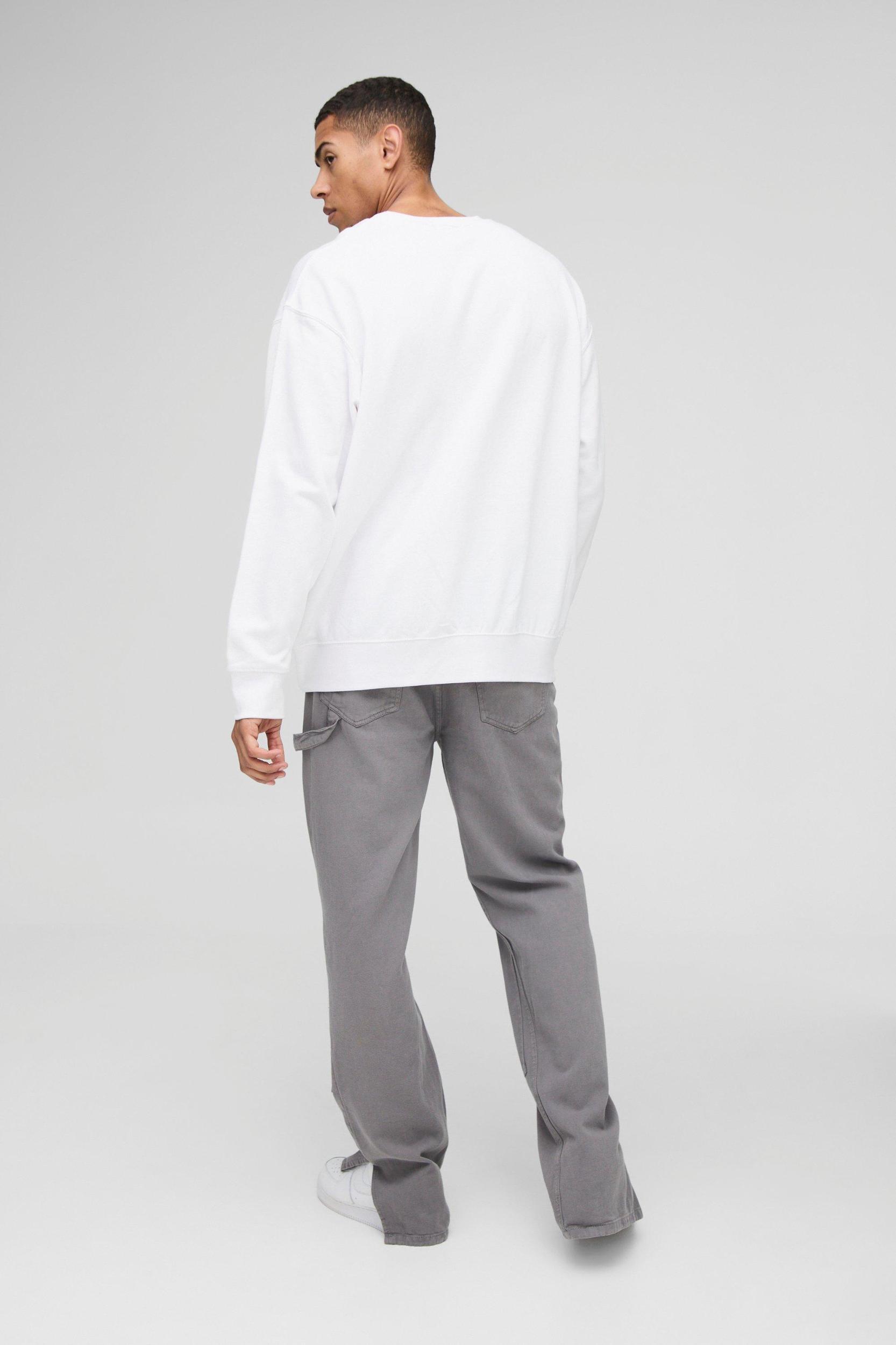 Oversized Pour Homme Star Graphic Sweatshirt | boohooMAN USA Product Image