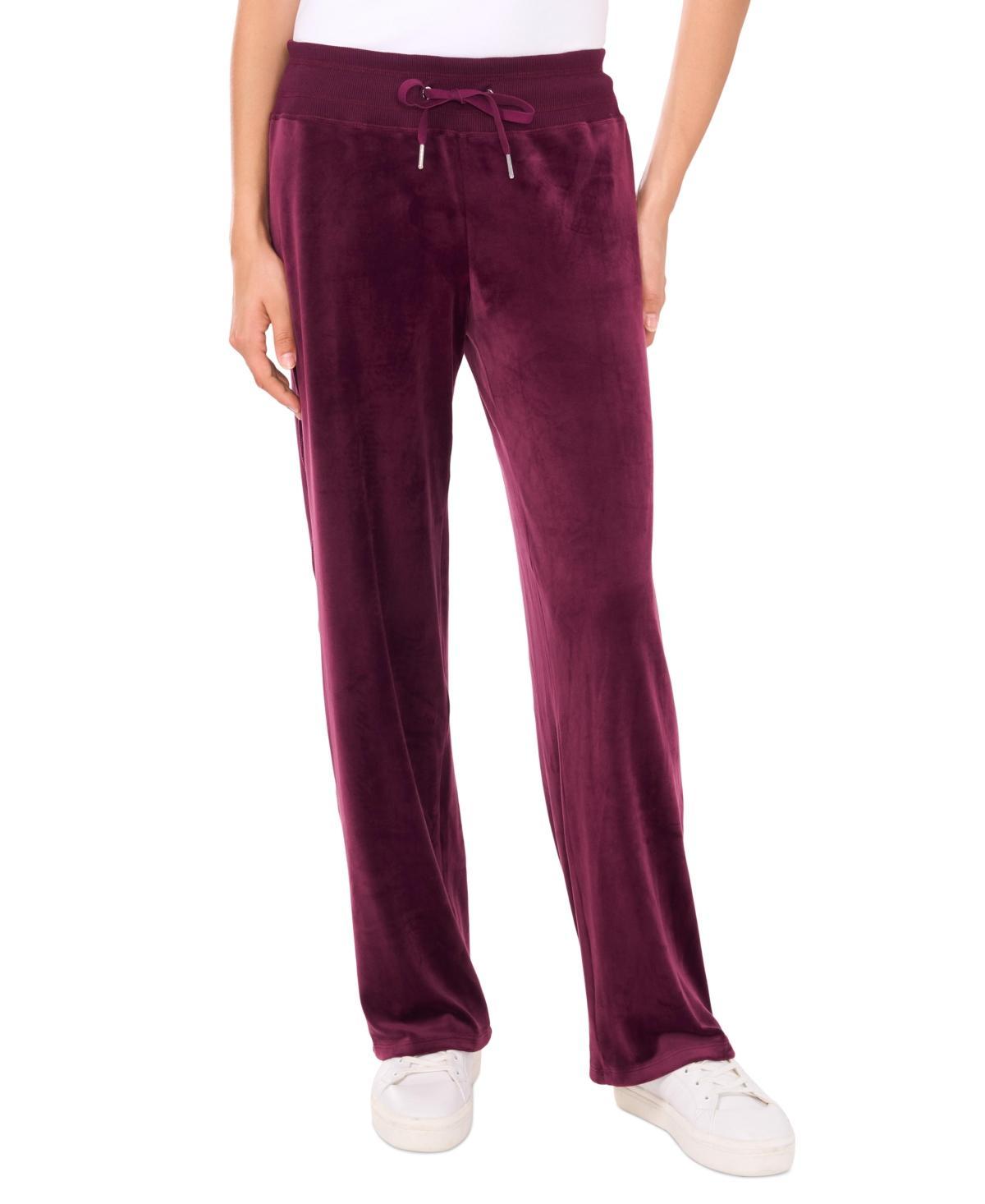 Vince Camuto Womens Velour Drawstring-Waist Straight-Leg Pants Product Image