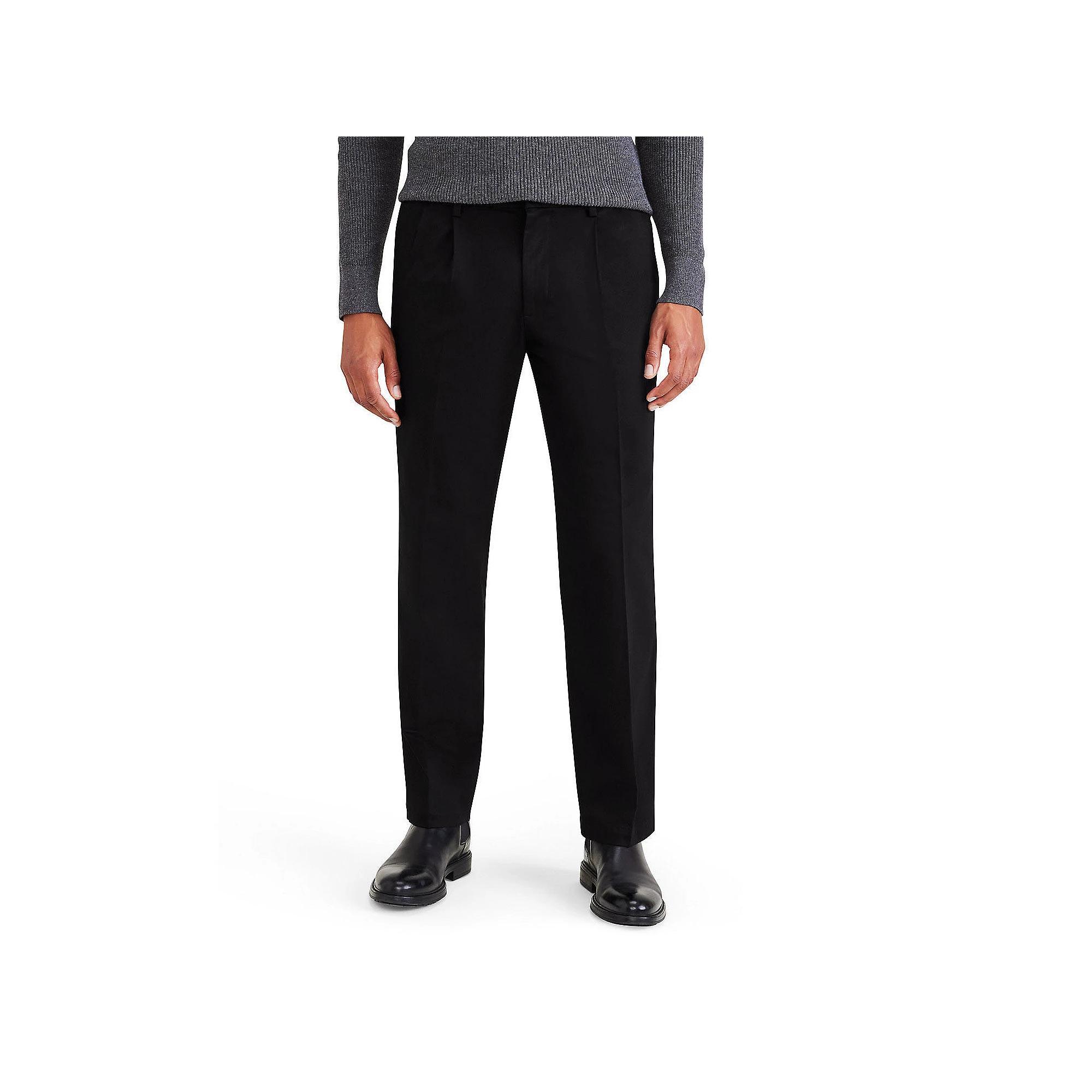 Big & Tall Dockers® Signature Iron Free Stain Defender Classic Fit Pleated Pants, Men's, Size: 44X30, Blue Blazer Product Image