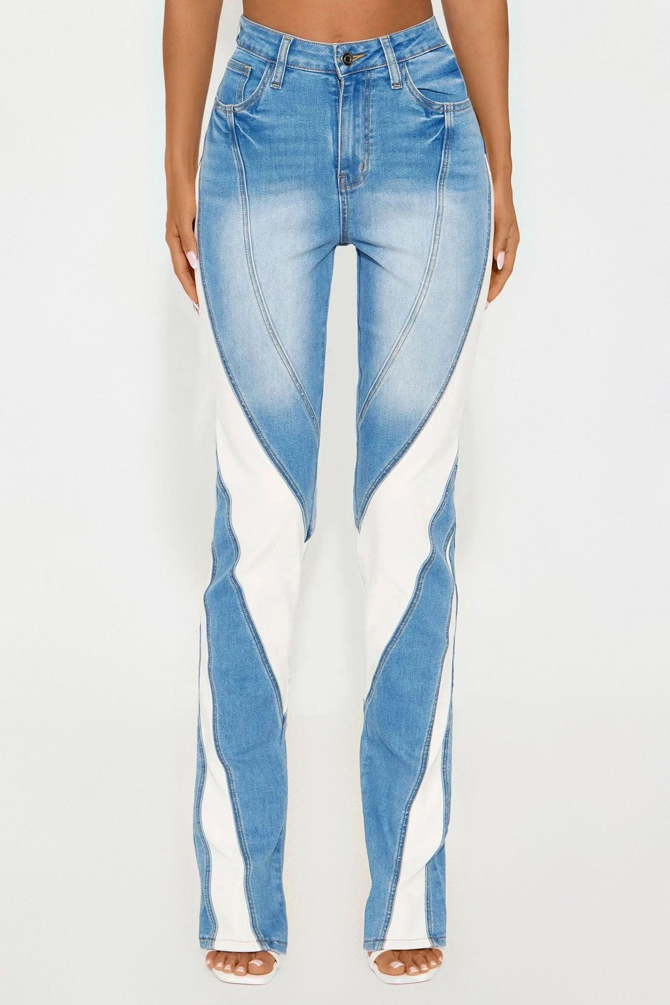 Tall Stepping Up Split Hem Skinny Jeans - Medium Wash Product Image
