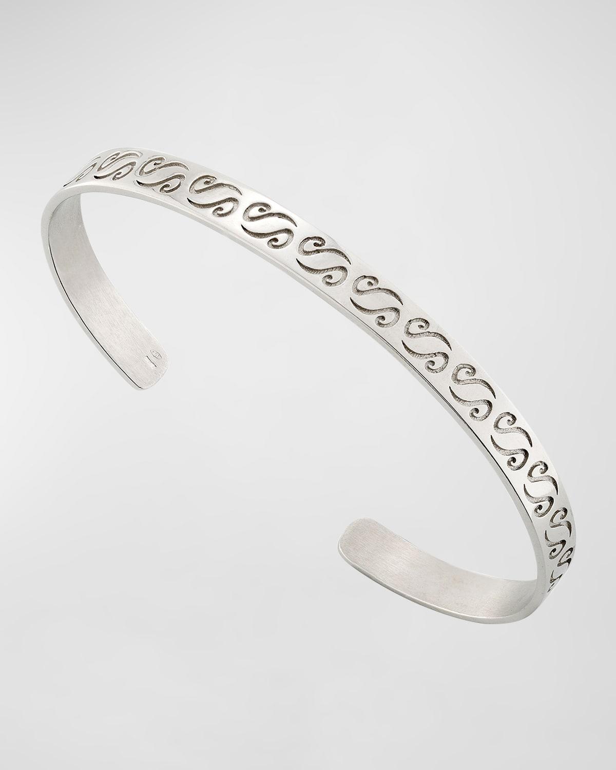 Mens Ara Engraved Cuff Bracelet Product Image